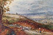 Landschaft mit Windmehle Jan Brueghel The Elder